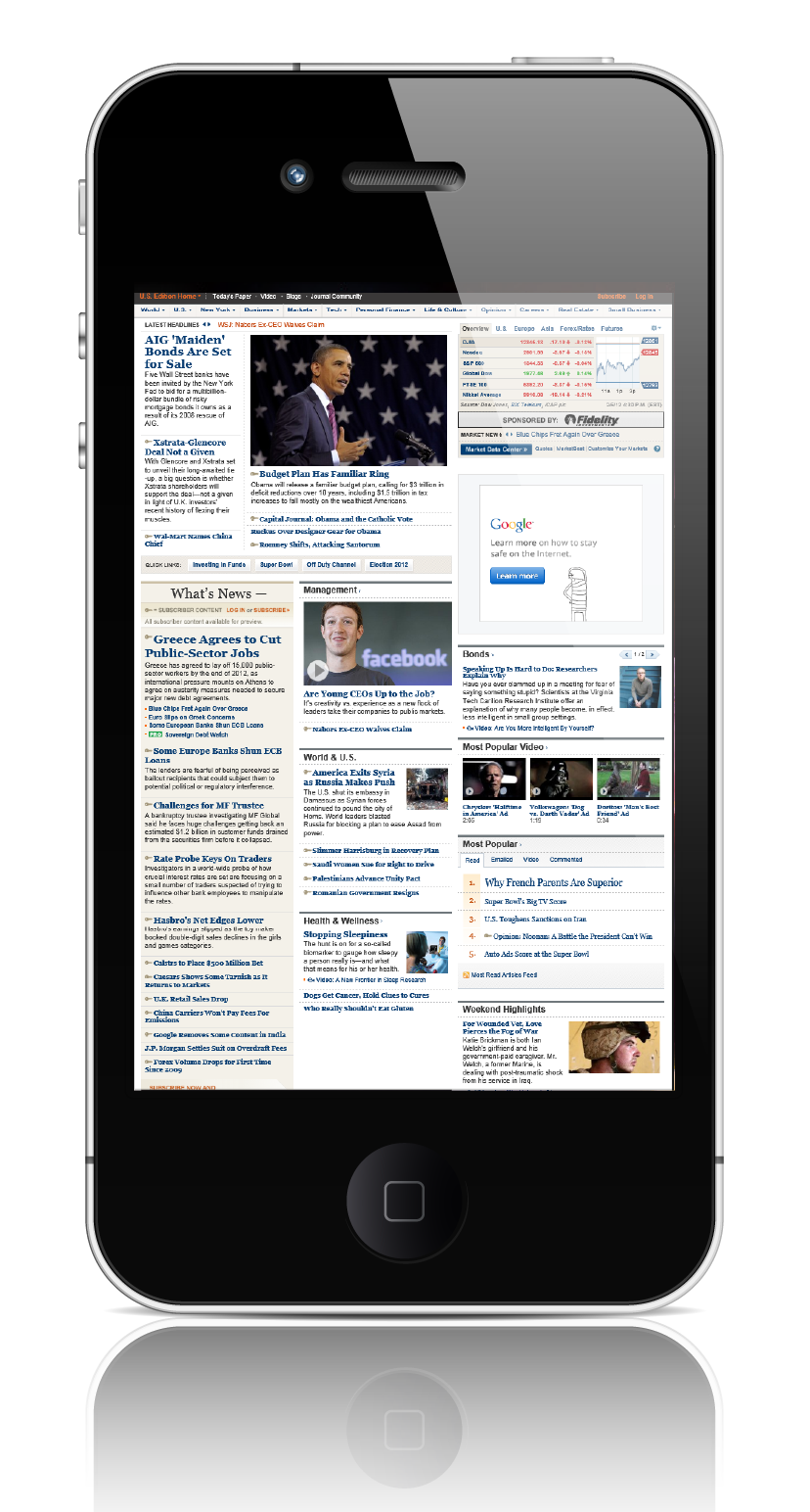 wall street journal web page